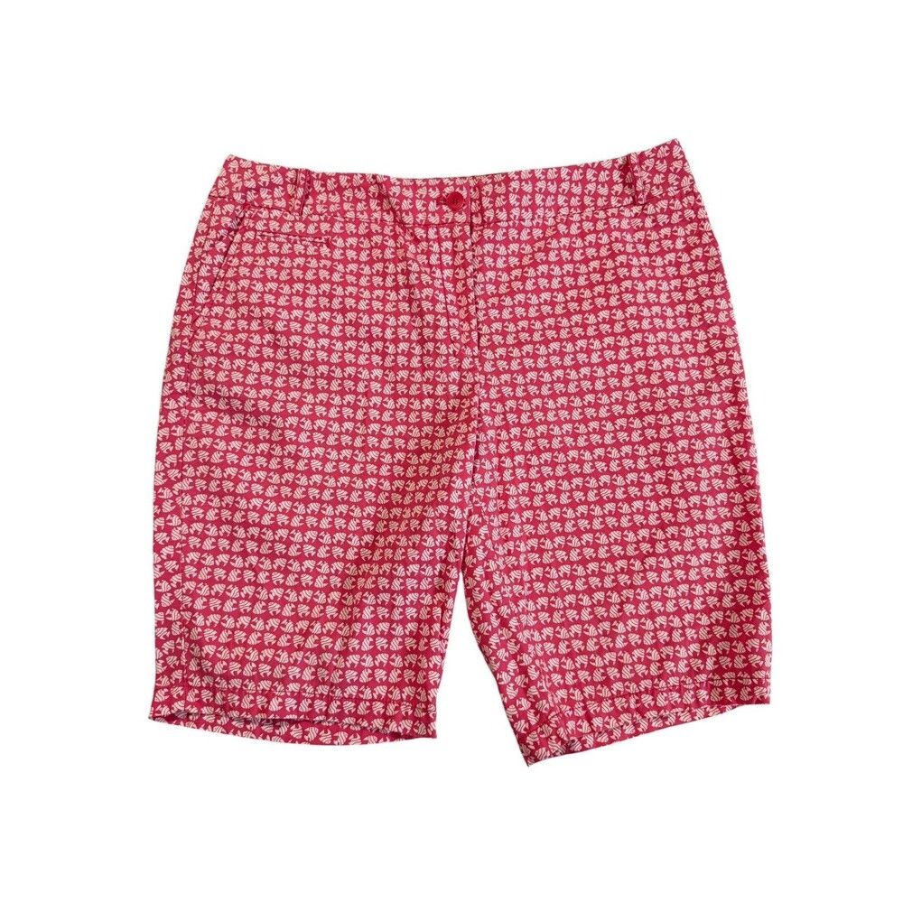 Talbots Women’s 12W Pink White Fish Print Shorts Coastal Vacation Preppy Summer